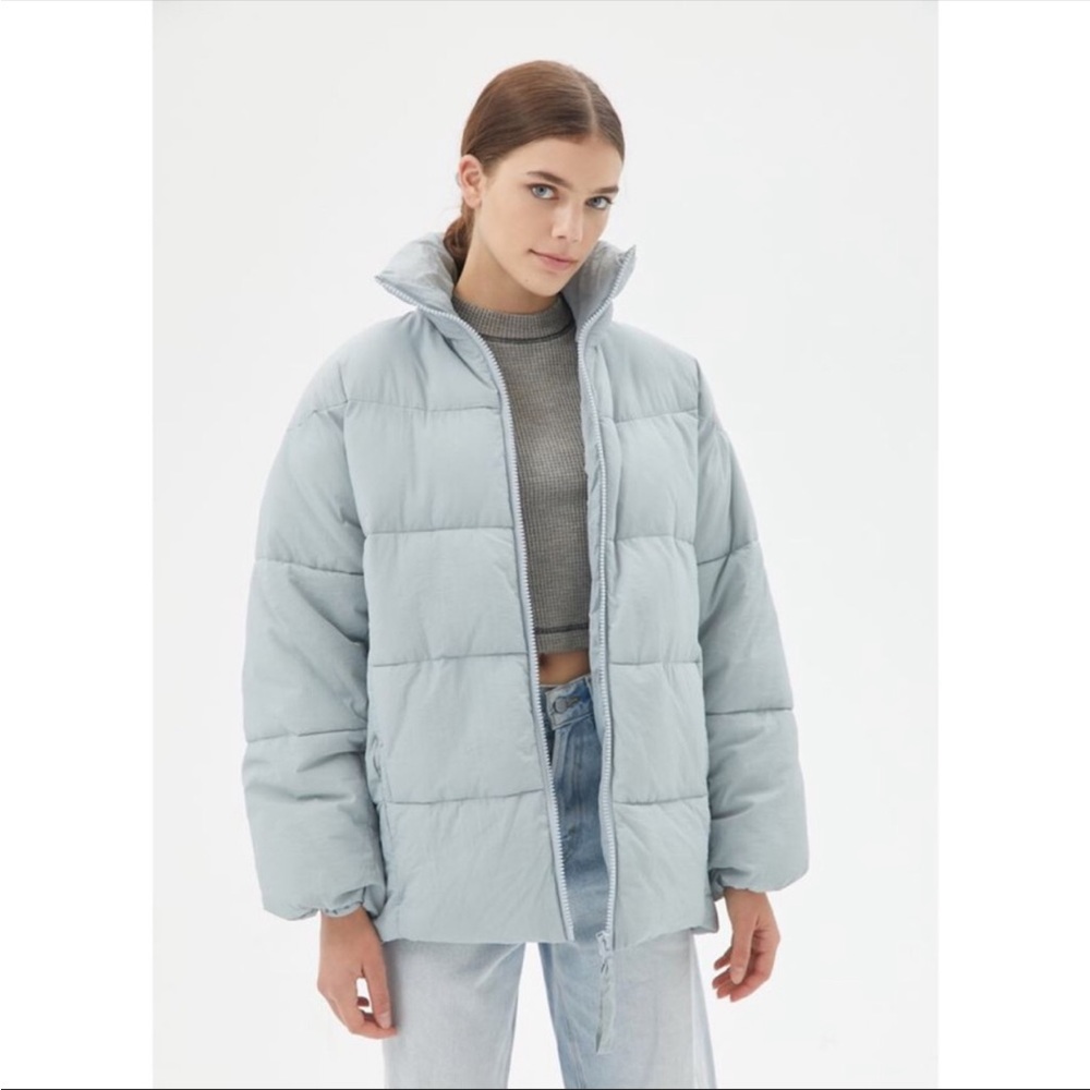Urban Outfitters Light Blue Puffer Coat - Gem